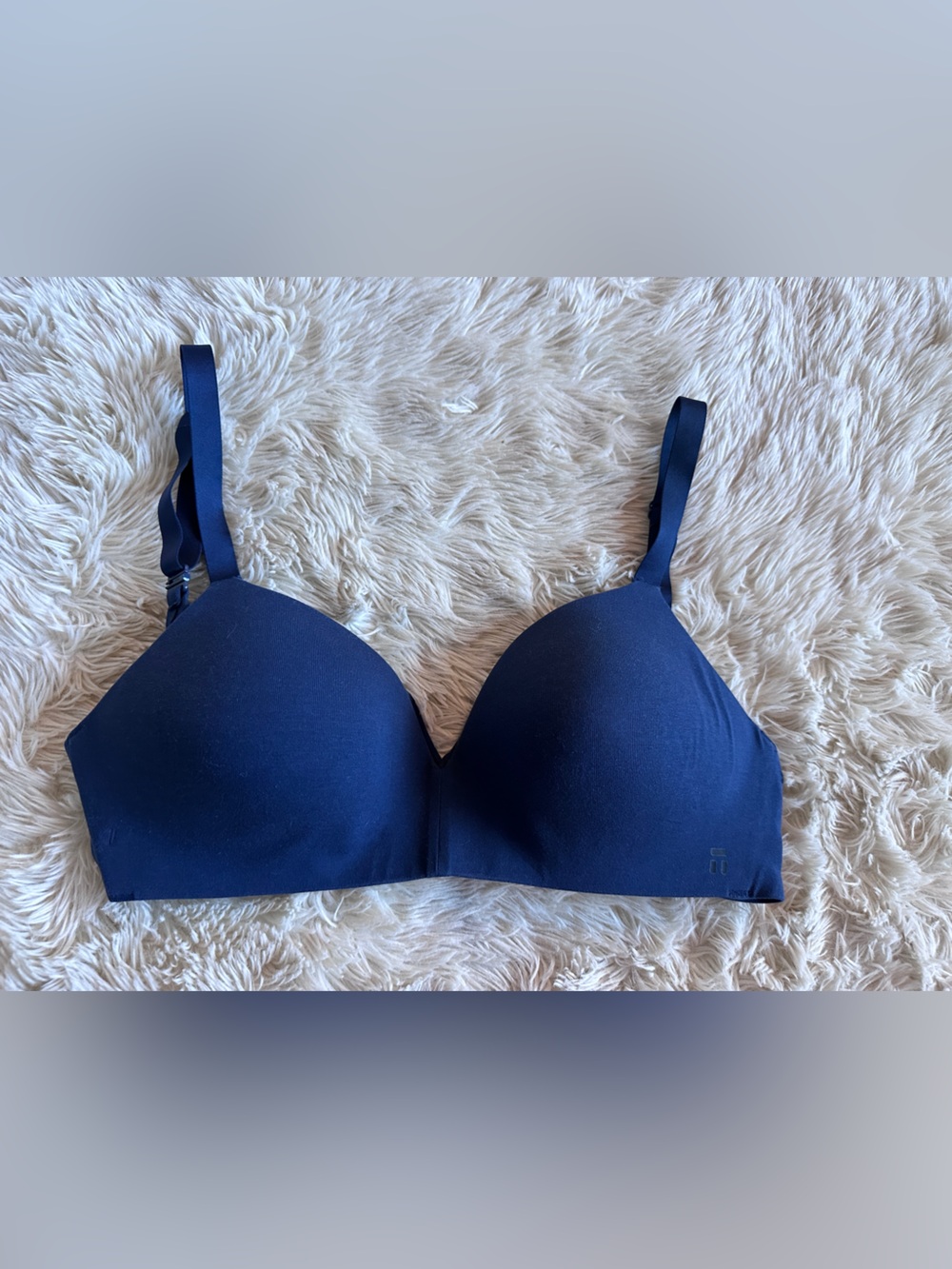 Tommy John Cool Cotton Lightly Lined Wireless Bra Navy Size 34D